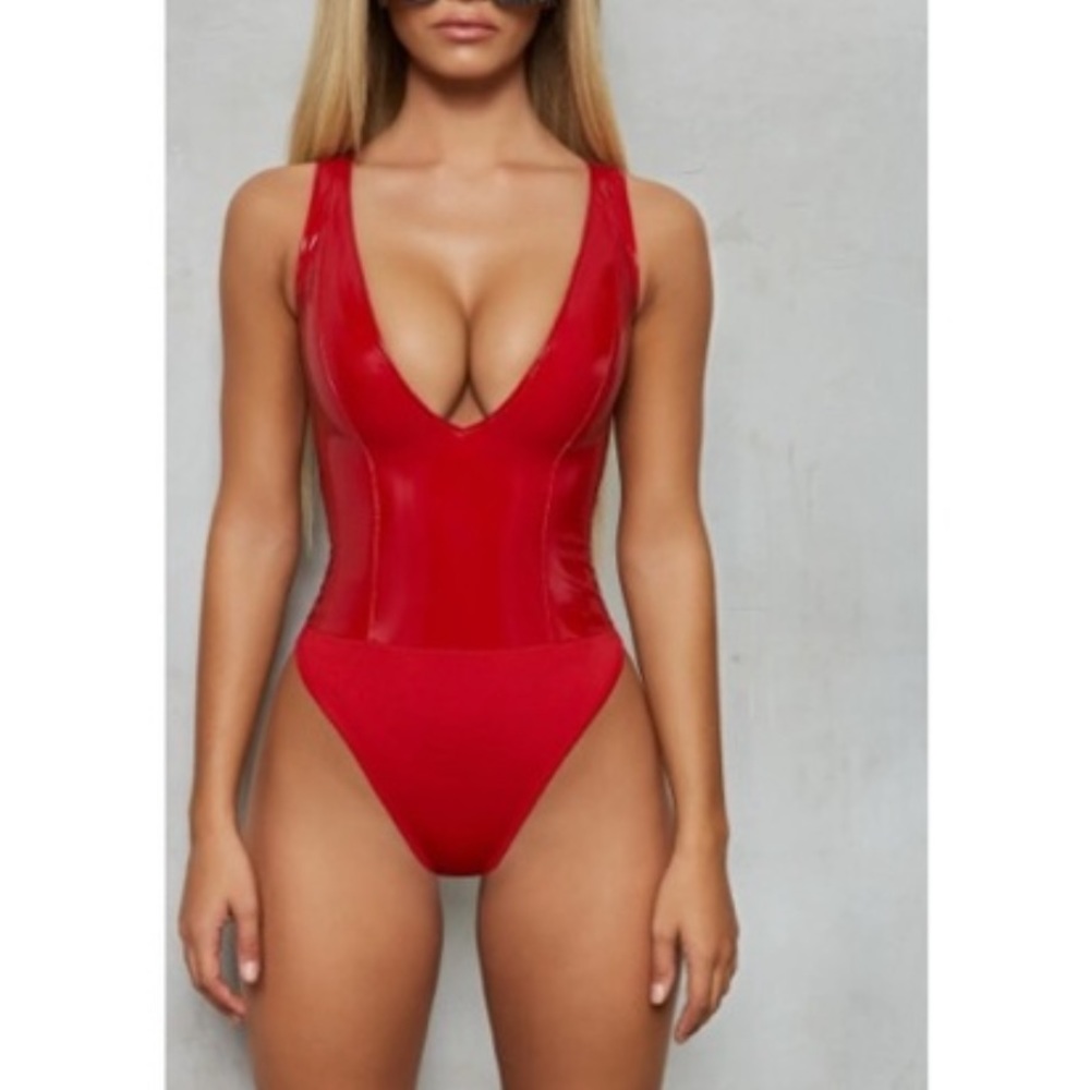 Red Latex bodysuit